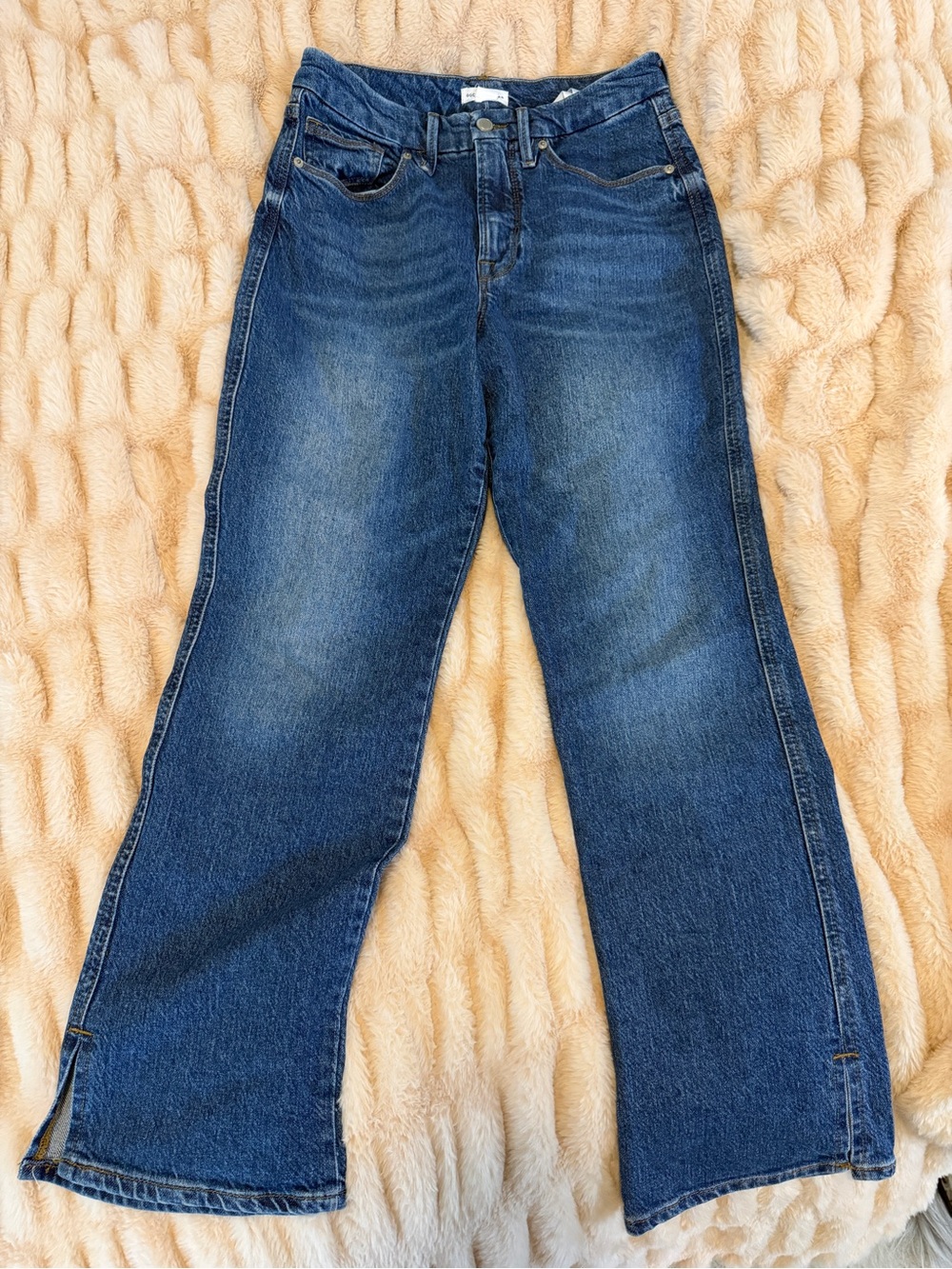Good American Wide-Leg High-Rise Jeans - Deep Blue